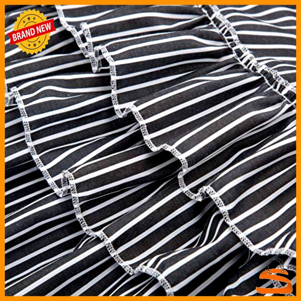 Vintage Striped Victorian Skirt Steampunk Gothic Renaissance Style Ruffled Hem - Picture 5 of 6